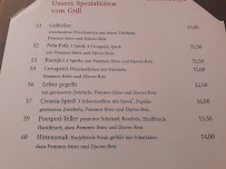 Menu du Restaurant Croatia à Mechernich