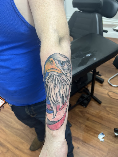 Explore quarter sleeve tattoo ideas female, creative tattoo ideas in Cocoa, available at Rorschach Tattoo Shop and Piercing Studio