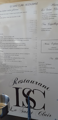 Restaurant Le Saint Clair à Balaruc-les-Bains menu
