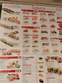 Menu du Sakura sushi 75015 à Paris