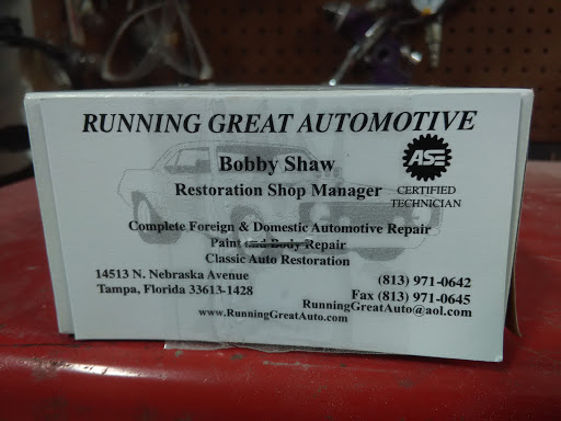 Auto Body Shop «Running Great Automotive», reviews and photos, 14513 N Nebraska Ave, Tampa, FL 33613, USA