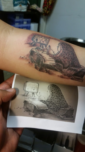 Explore hip thigh tattoo ideas, creative tattoo ideas in Odessa, available at Little Dragon Tattoos Studio
