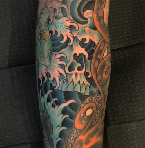 Explore r2d2 tattoo ideas, creative tattoo ideas in Goose Creek, available at Red Kirin Tattoo