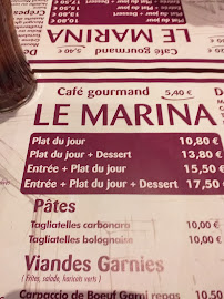 Menu / carte de Le Marina à Sète