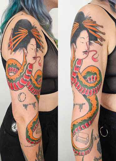 Explore forearm tree tattoo ideas, creative tattoo ideas in Kearney, available at Bread N Butter Tattoo