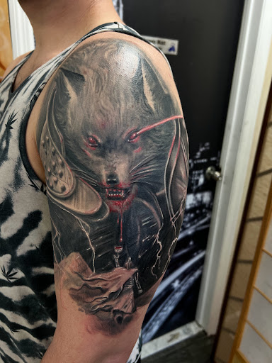 Explore giraffe tattoo ideas, creative tattoo ideas in Astoria, available at Xolotl Tattoo Gallery