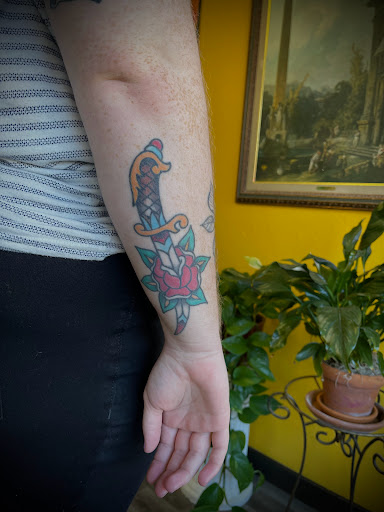 Explore forearm dragon tattoo ideas, creative tattoo ideas in Terre Haute, available at No Worries Tattoo