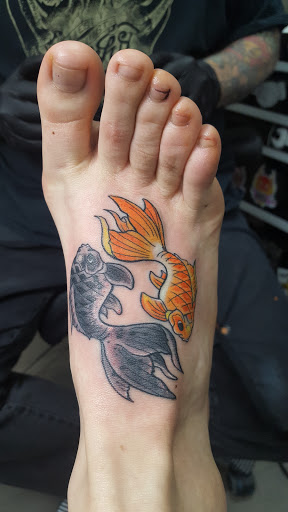 Explore skateboarding tattoo ideas, creative tattoo ideas in Charleston, available at Electric Sanctuary Tattoo