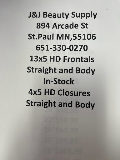 Beauty Supply Store «J & J BEAUTY SUPPLY», reviews and photos, 894 Arcade St, St Paul, MN 55106, USA