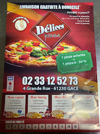 Menu / carte de Délice Pizza à Gacé