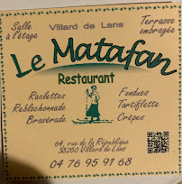 Le Matafan à Villard-de-Lans menu
