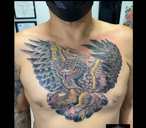 Explore badass neck tattoo ideas, creative tattoo ideas in Abington, available at Tattoo Galaxy (Abington) Piercing and Custom Tattoos