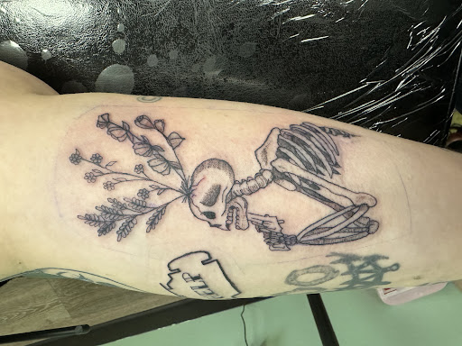 Explore bicep tattoo ideas, creative tattoo ideas in Waverly, available at Ivy Ink Tattoos