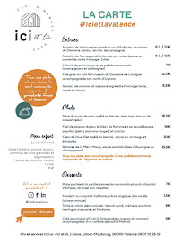 Carte du Ici et là Cave à manger - Restaurant à Valence à Valence