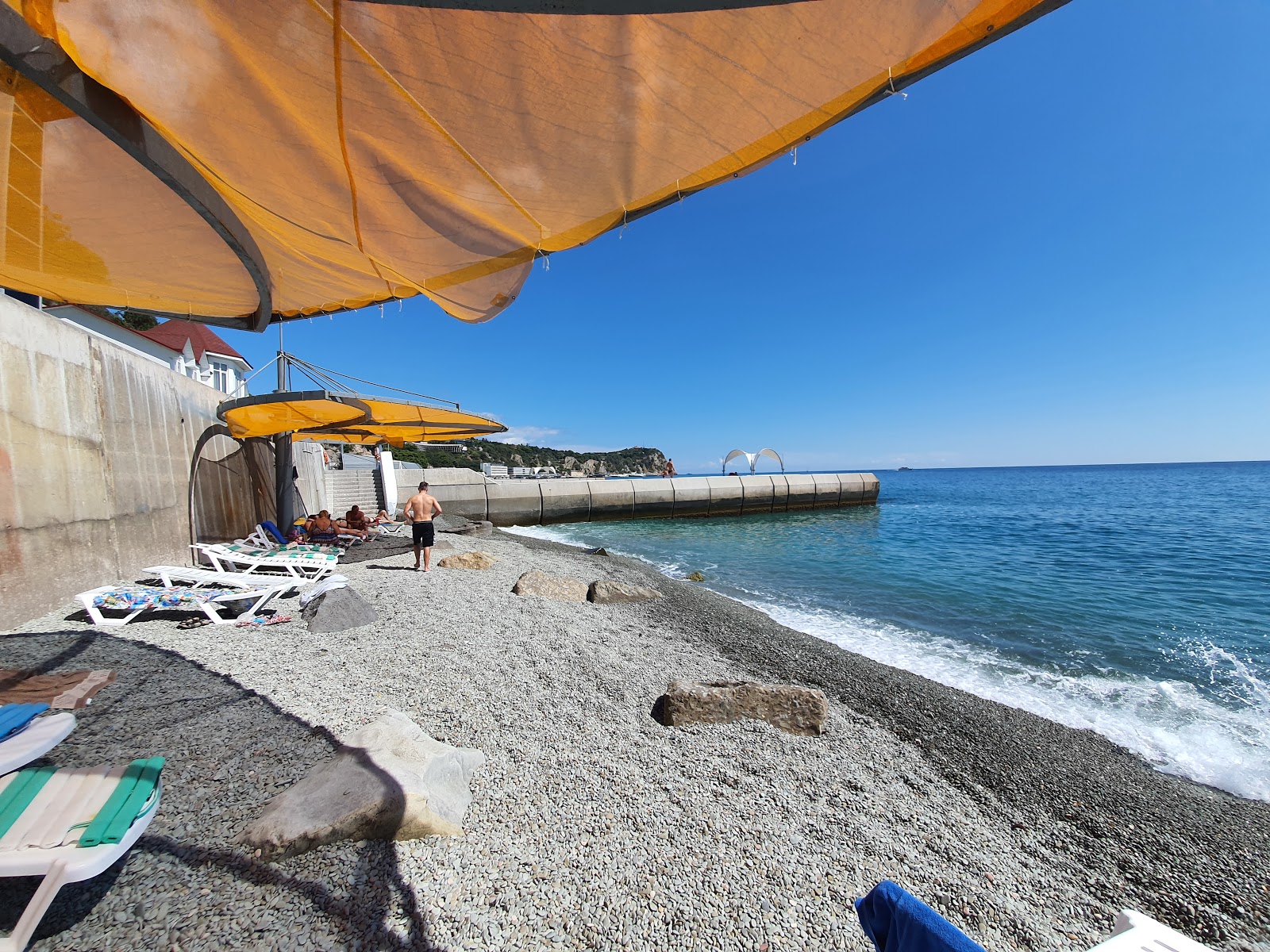 Foto di Gaspra beach II con una superficie del ciottoli grigi