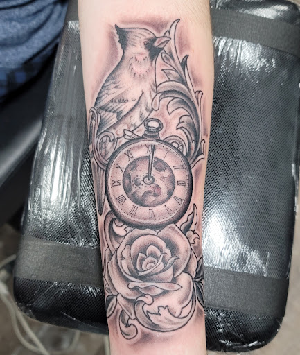 Explore lower arm tattoo ideas, creative tattoo ideas in Monroe Township, available at Ink Therapy Tattoo