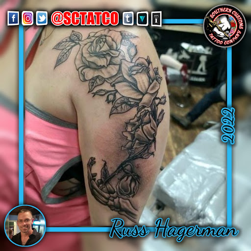 Explore christian cross tattoo ideas, creative tattoo ideas in Fayetteville, available at Southern Customs Tattoo Company