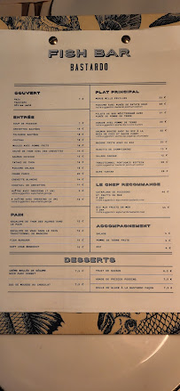 Bastardo à Lisbon menu