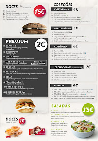 Menu / carte de 100 Montaditos Norte Shopping à Sra. da Hora