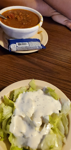 Side salad and chili beans
