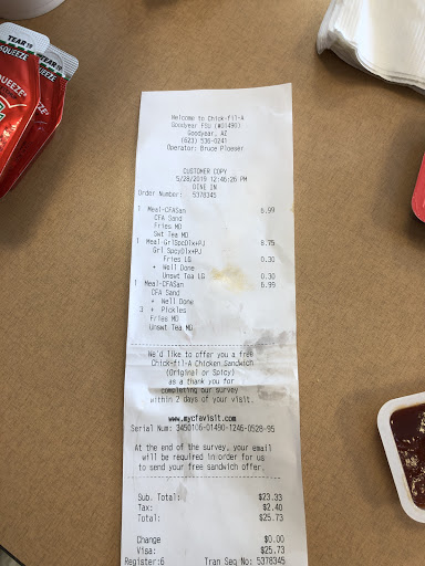 Fast Food Restaurant «Chick-fil-A», reviews and photos, 1466 N Dysart Rd, Goodyear, AZ 85395, USA