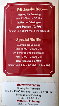 Menu / carte de China Restaurant Neue Shanghai à M. Gladbach