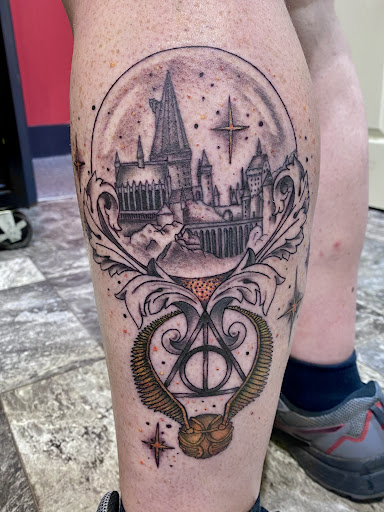 Explore mens leg tattoo ideas, creative tattoo ideas in Scottsboro, available at Mad Tatters Tattoo & Body Piercing