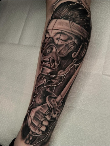 Explore boba fett tattoo ideas, creative tattoo ideas in Lakeview, available at Backwoods Tattoo Studio