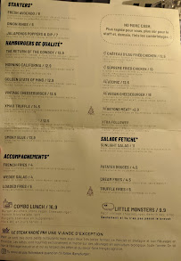 PNY FAUBOURG SAINT-DENIS à Paris menu