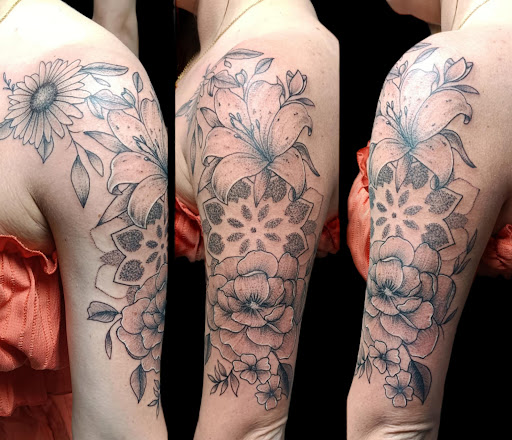 Explore tattoo word cover up ideas, creative tattoo ideas in Orange Park, available at All Aces Tattoo and Body Piercing LLC