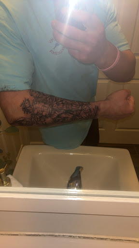 Explore halloweentown tattoo ideas, creative tattoo ideas in Cromwell, available at Warpath Studio