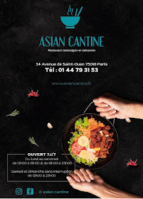 Menu / carte de Asian cantine à Paris