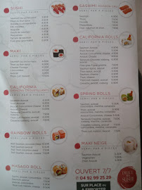 Carte du Délice Sushi Ya House à Mouans-Sartoux