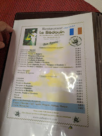 Restaurant servant du couscous Le Bédouin chez Michel à Nice (le menu)