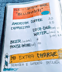 Snack Bar Bellavista à Venice menu