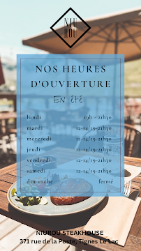 Carte du Niurou steakhouse à Tignes