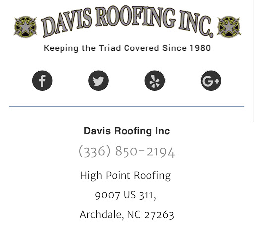 Davis Roofing Inc. in Archdale, North Carolina