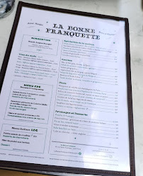 La Bonne Franquette à Paris menu