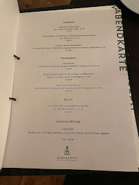 Menu / carte de Hugo & Notte - Restaurant im Französischen Dom à Berlin