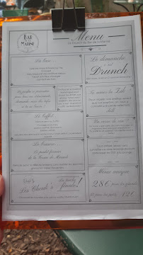 Restaurant familial Le Bar de la Marine à Bordeaux (le menu)