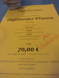 Restaurant Highlander Lachendorf à Lachendorf menu
