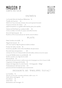 Menu / carte de Maison F Restaurant à Nice