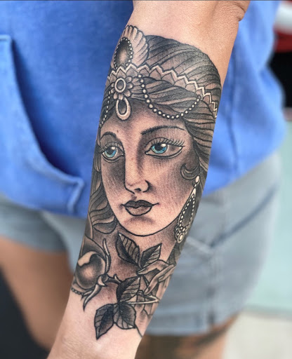 Explore hood neck tattoo ideas, creative tattoo ideas in Waynesboro, available at Tattooed In the Wild Studio