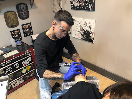 Explore sleeve tattoo fill in ideas, creative tattoo ideas in Fort Wayne, available at Grade A Tattoos and Body Piercing