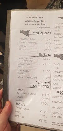 Menu / carte de Etna Rosso à Catania