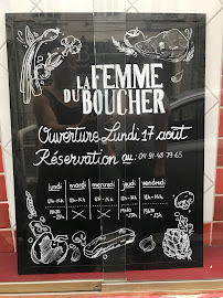 Restaurant La Femme Du Boucher à Marseille menu