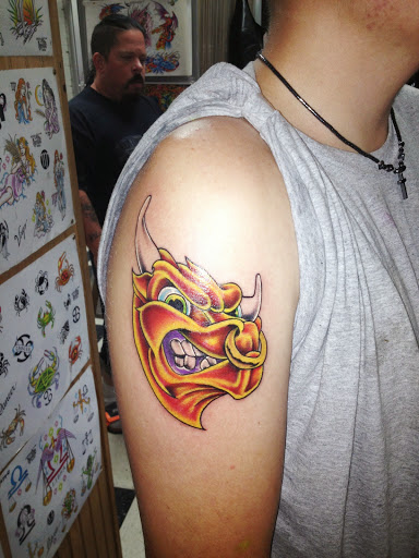 Explore pacman tattoo ideas, creative tattoo ideas in Blue Island, available at Lil Smittys Tattoo Magic