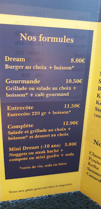 Dream à Langon menu