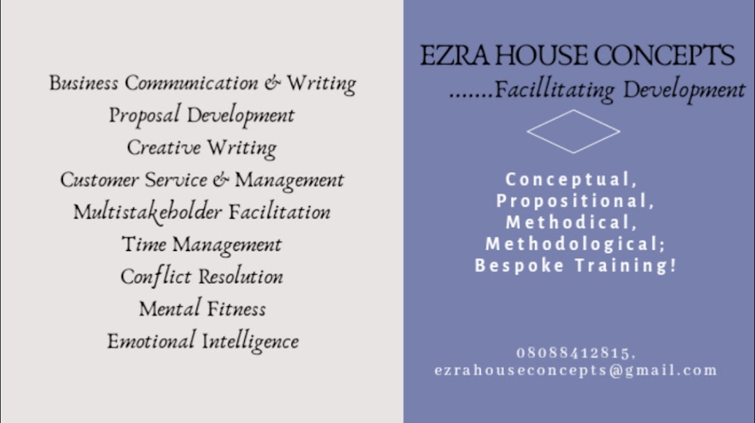 Ezra House Concepts ....Facilitating Development.