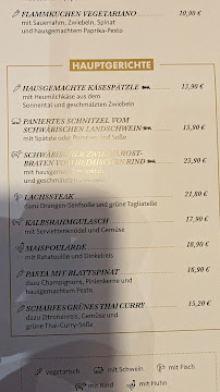 Carte du Restaurant Seemühle à Vaihingen an der Enz